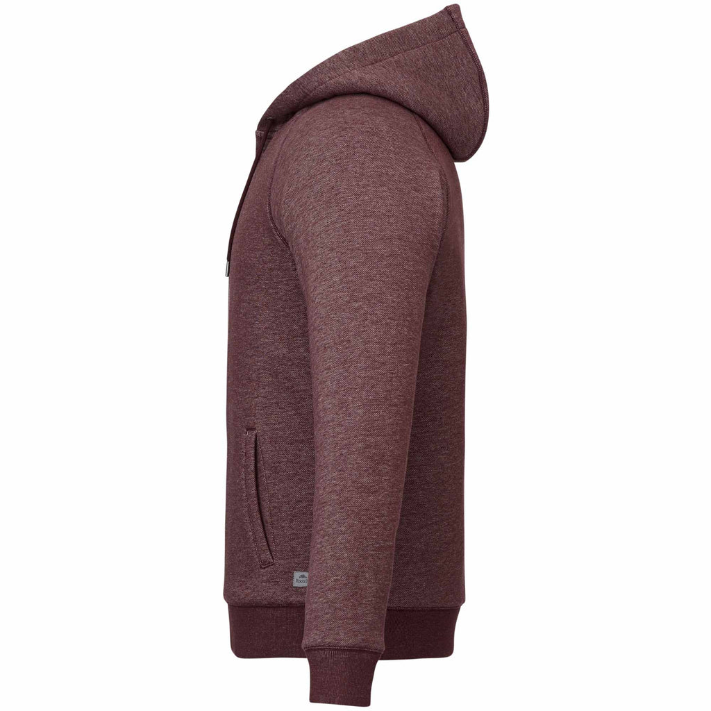 Roots73 Copperbay Sherpa Lined Full Zip Hoodie for Men Embroidery - Burgundy Mix - Left Side