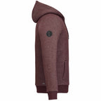 Roots73 Copperbay Sherpa Lined Full Zip Hoodie for Men Embroidery - Burgundy Mix - Right Side