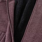 Roots73 Copperbay Sherpa Lined Full Zip Hoodie for Men Transfer - Burgundy Mix - Detail Inside