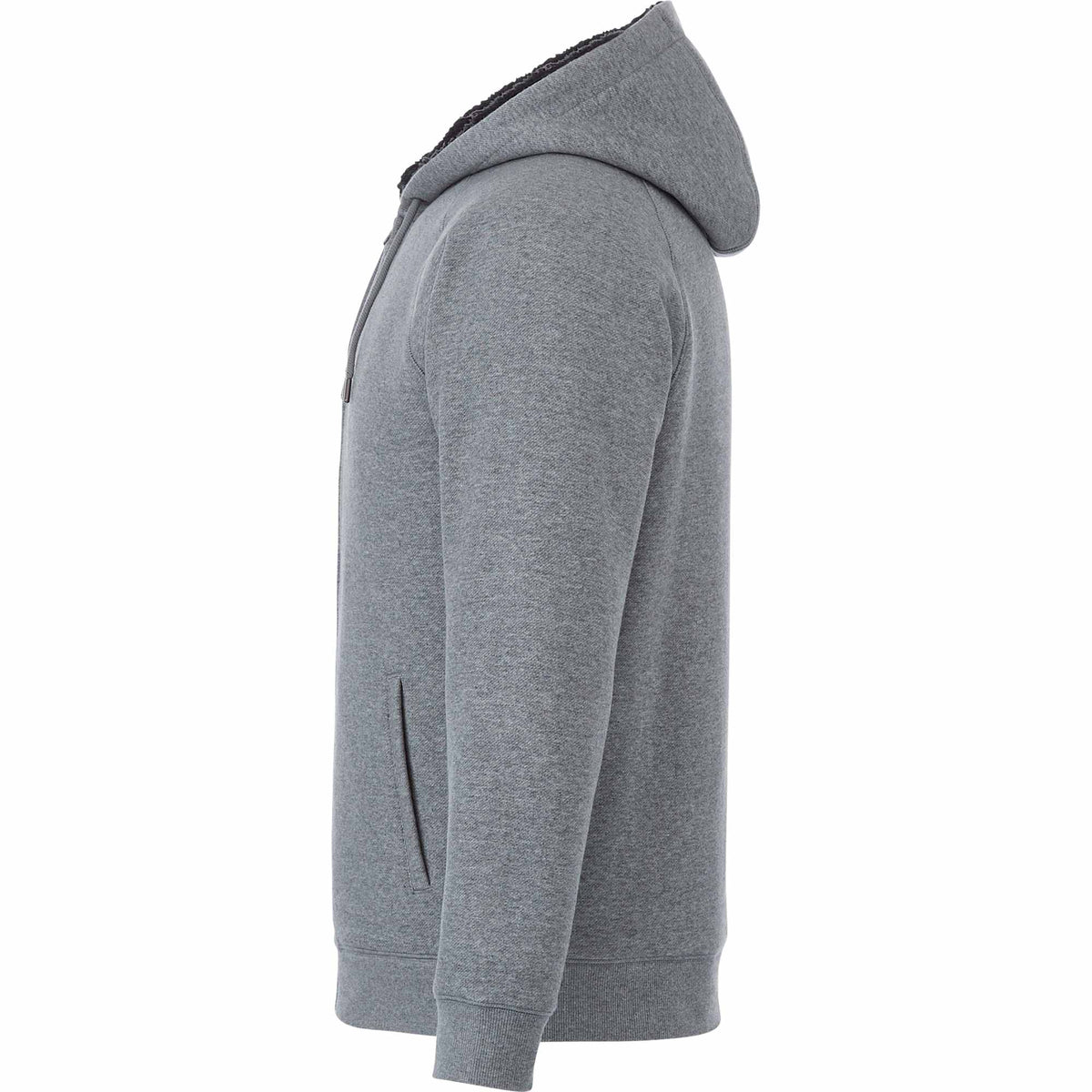 Roots73 Copperbay Sherpa Lined Full Zip Hoodie for Men Transfer - Charcoal Mix - Left Side