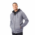 Roots73 Copperbay Sherpa Lined Full Zip Hoodie for Men Transfer - Charcoal Mix - On Model 2