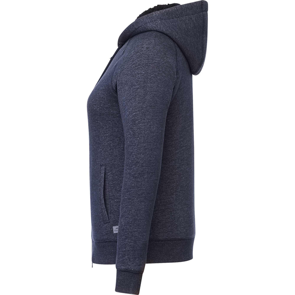 Roots73 Copperbay Sherpa Lined Full Zip Hoodie for Women Transfer - Atlantic Navy Mix - Left Side