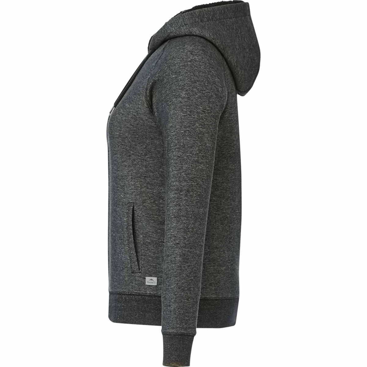Roots73 Copperbay Sherpa Lined Full Zip Hoodie for Women Transfer - Black Mix - Left Side