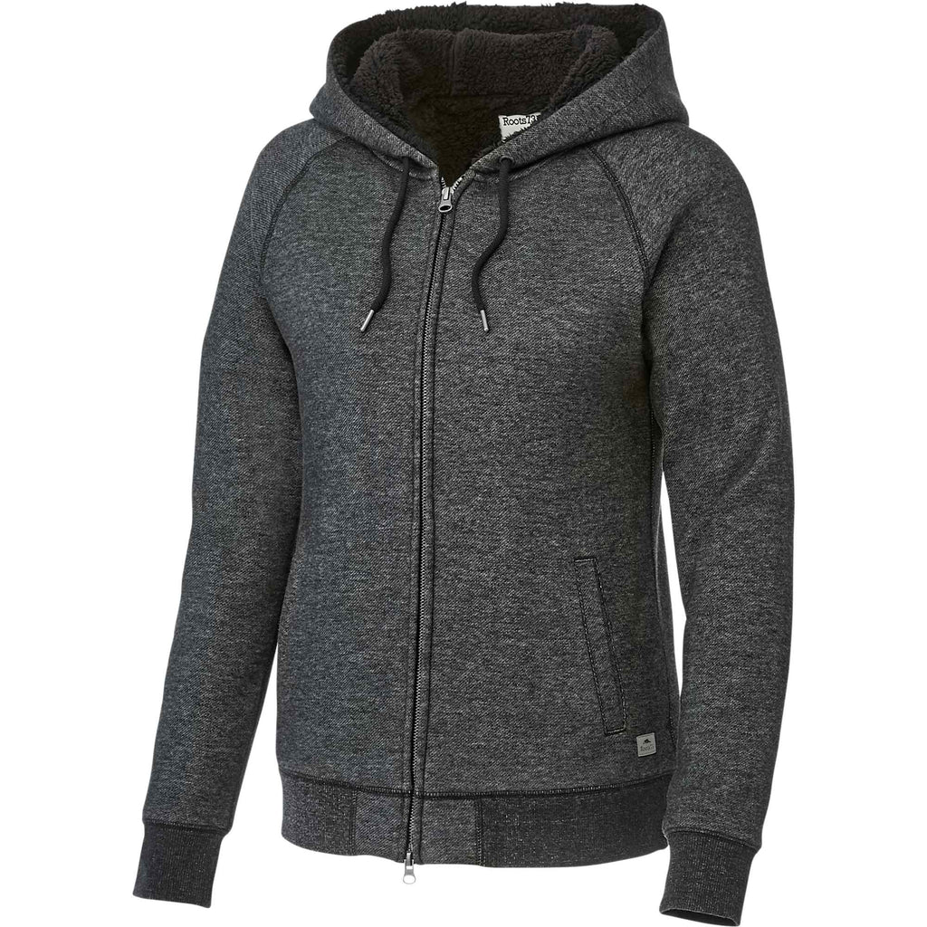 Roots73 Copperbay Sherpa Lined Full Zip Hoodie for Women Transfer - Black Mix - Right Angle