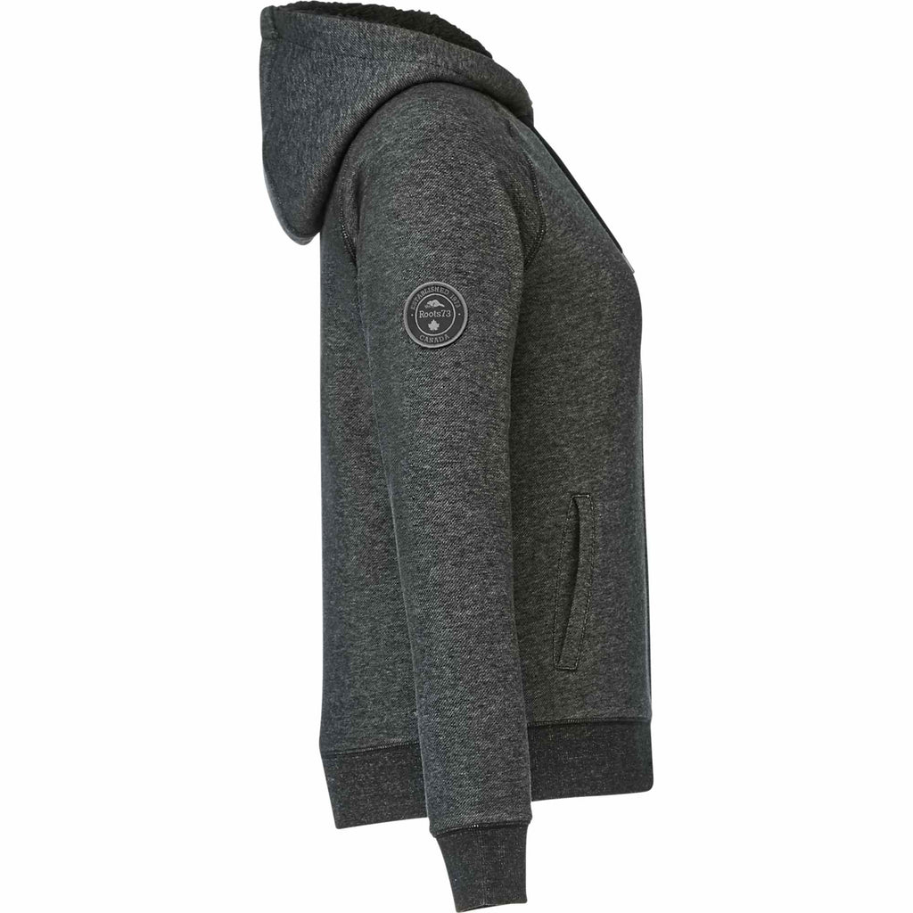 Roots73 Copperbay Sherpa Lined Full Zip Hoodie for Women Transfer - Black Mix - Right Side