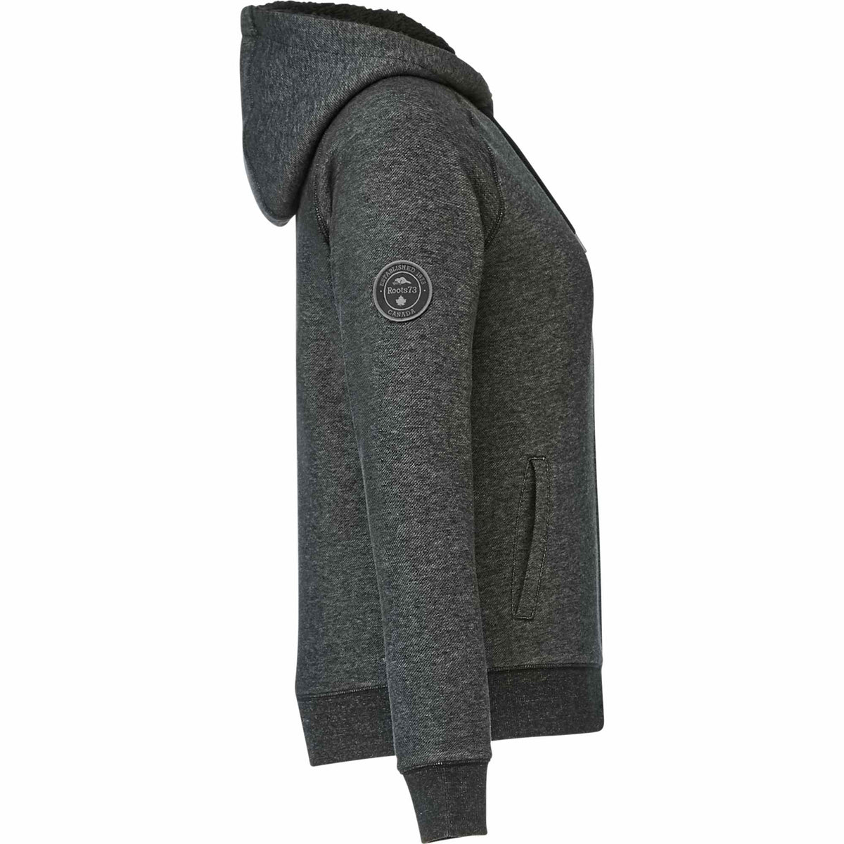 Roots73 Copperbay Sherpa Lined Full Zip Hoodie for Women Transfer - Black Mix - Right Side