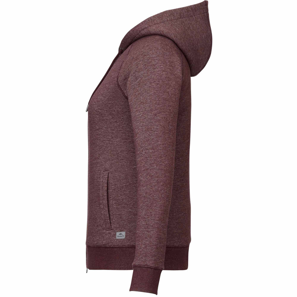 Roots73 Copperbay Sherpa Lined Full Zip Hoodie for Women Transfer - Burgundy Mix - Left Side