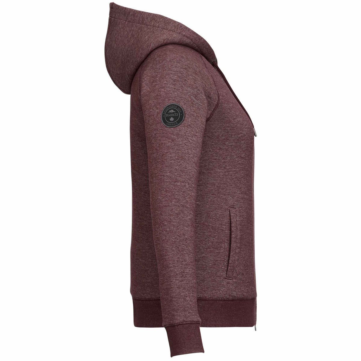 Roots73 Copperbay Sherpa Lined Full Zip Hoodie for Women Transfer - Burgundy Mix - Right Side