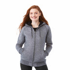 Roots73 Copperbay Sherpa Lined Full Zip Hoodie for Women Transfer - Charcoal Mix - Front On Model