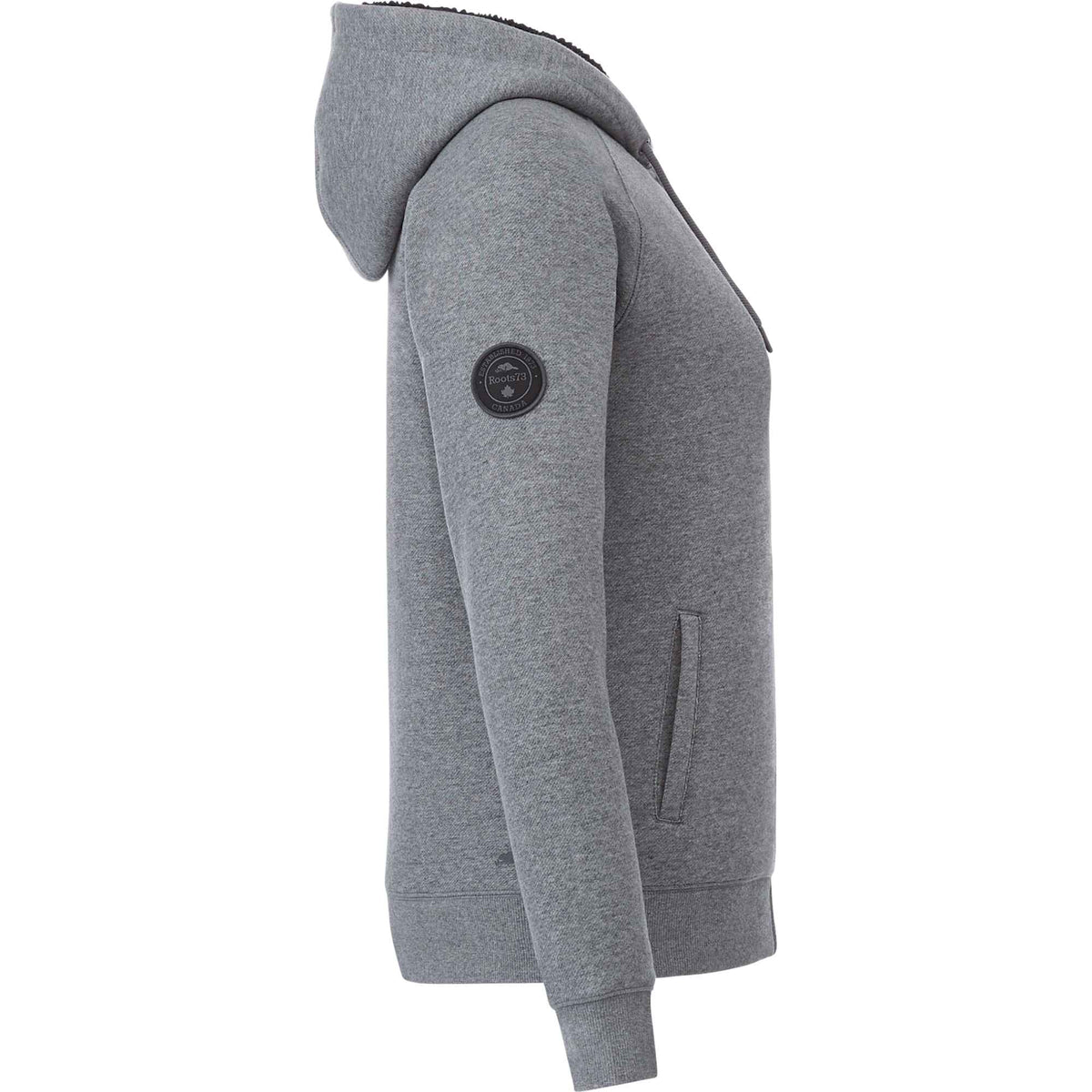 Roots73 Copperbay Sherpa Lined Full Zip Hoodie for Women Transfer - Charcoal Mix - Right Side
