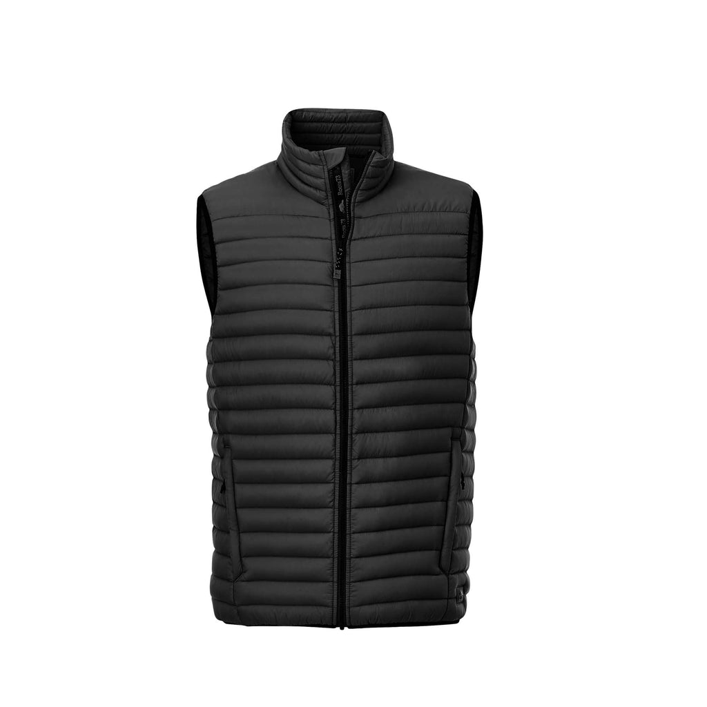 Roots73 Eaglecove Packable Down Vest for Men Embroidery - Black - Front Flat