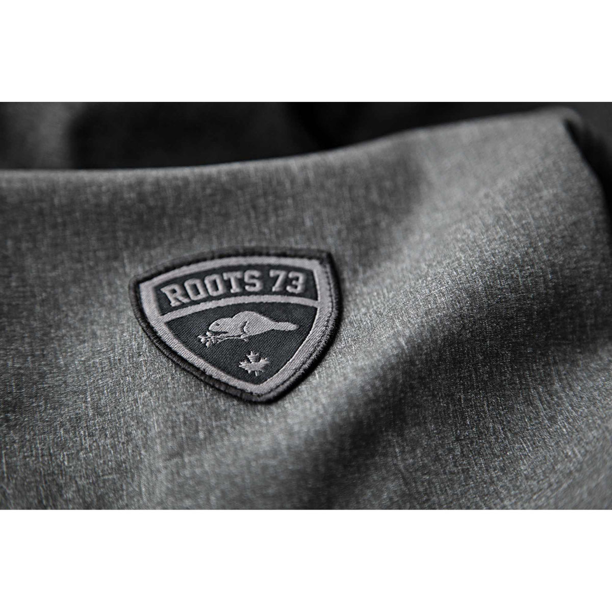 Roots73 Elkpoint Softshell Jacket with Detachable Hood for Men Laser Engraving - Dark Charcoal Mix - Flat