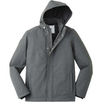 Roots73 Elkpoint Softshell Jacket with Detachable Hood for Men Laser Engraving - Dark Charcoal Mix - Front Flat