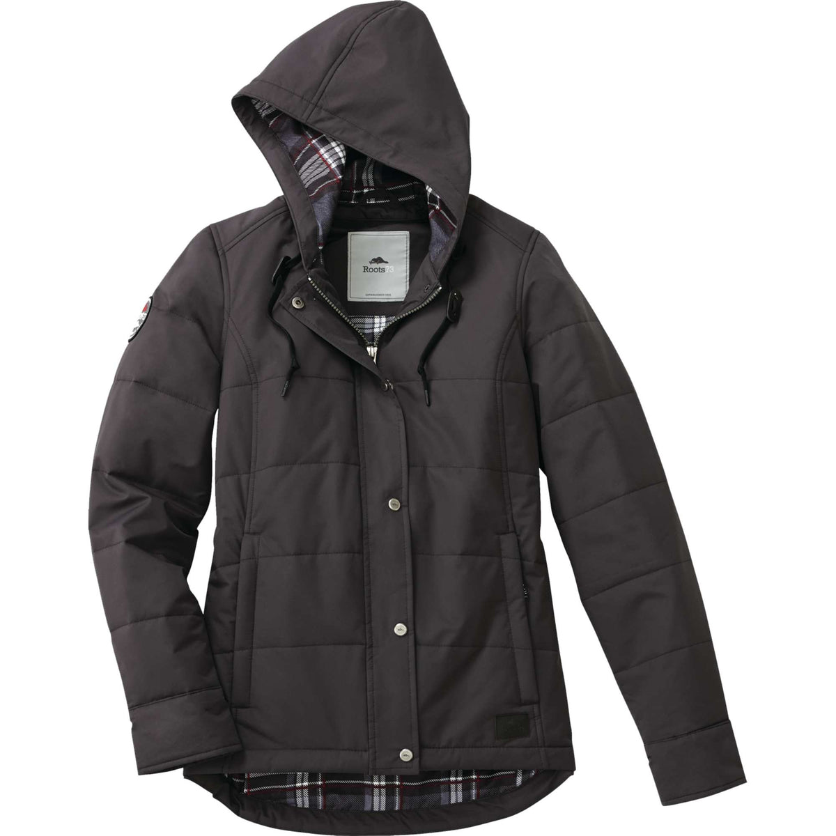 Roots73 Gravenhurst Insulated Hooded Jacket for Women Transfer - Grey Smoke - Front Flat