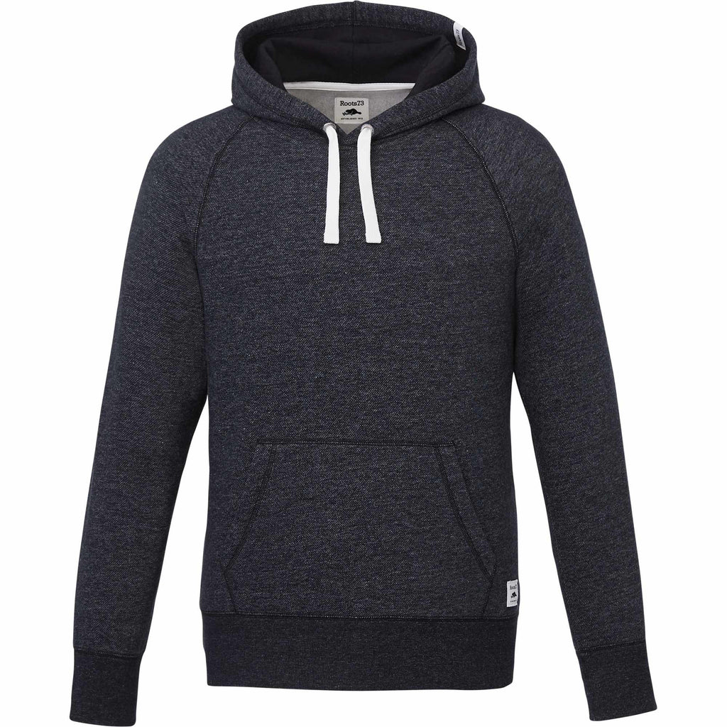Roots73 Maplegrove Fleece Hoodie for Men Embroidery - Black Mix - Front