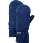 Roots73 Maplelake Fleece Lined Knit Mittens Embroidery - Ink Blue Heather - Flat