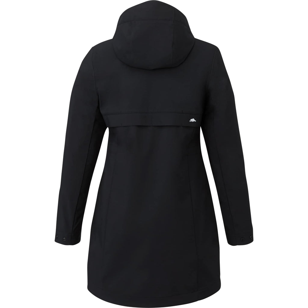 Roots73 Napanee Long Recycled Softshell Jacket for Women Laser Engraving - Black - Back