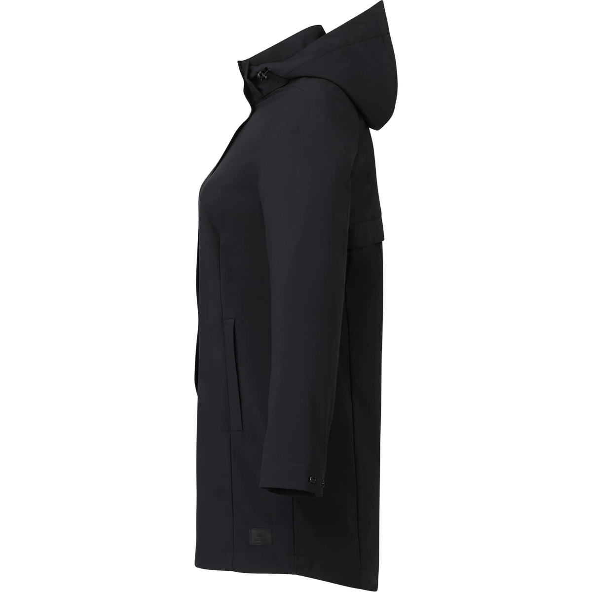Roots73 Napanee Long Recycled Softshell Jacket for Women Laser Engraving - Black - Left Side