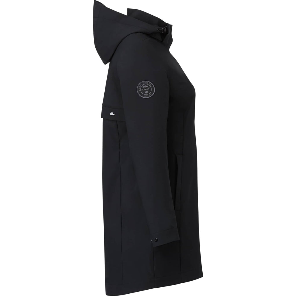 Roots73 Napanee Long Recycled Softshell Jacket for Women Laser Engraving - Black - Right Side