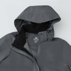 Roots73 Napanee Long Recycled Softshell Jacket for Women Laser Engraving - Charcoal - Detail Hood