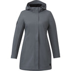 Roots73 Napanee Long Recycled Softshell Jacket for Women Laser Engraving - Charcoal - Front