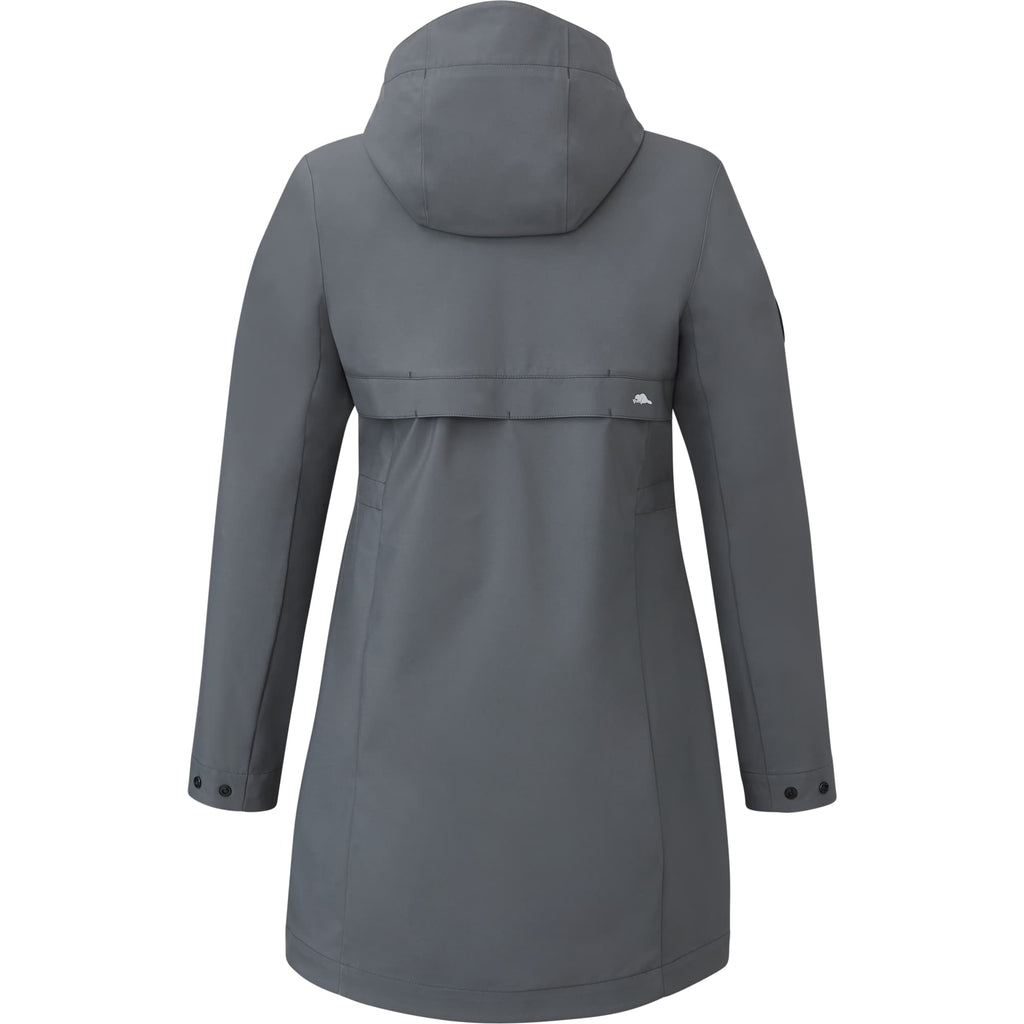 Roots73 Napanee Long Recycled Softshell Jacket for Women Transfer - Charcoal - Back