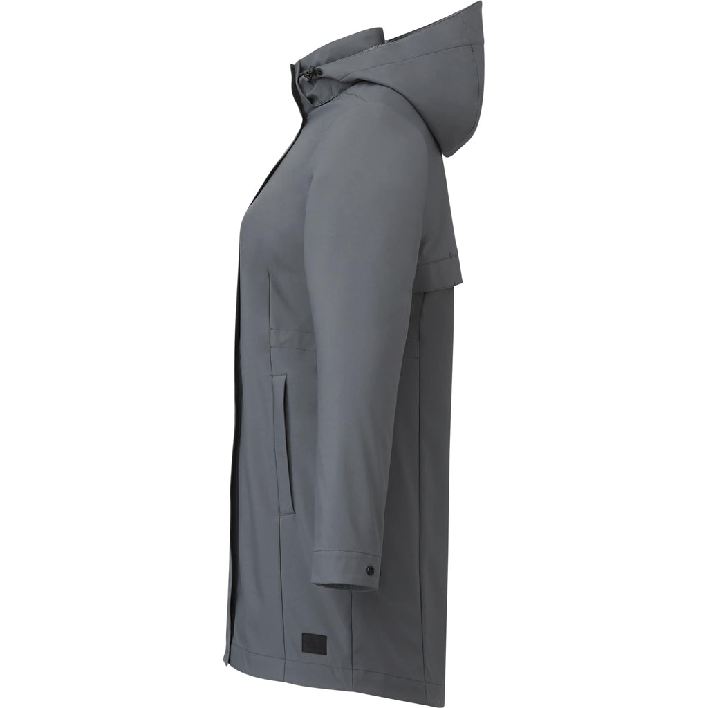 Roots73 Napanee Long Recycled Softshell Jacket for Women Transfer - Charcoal - Left Side