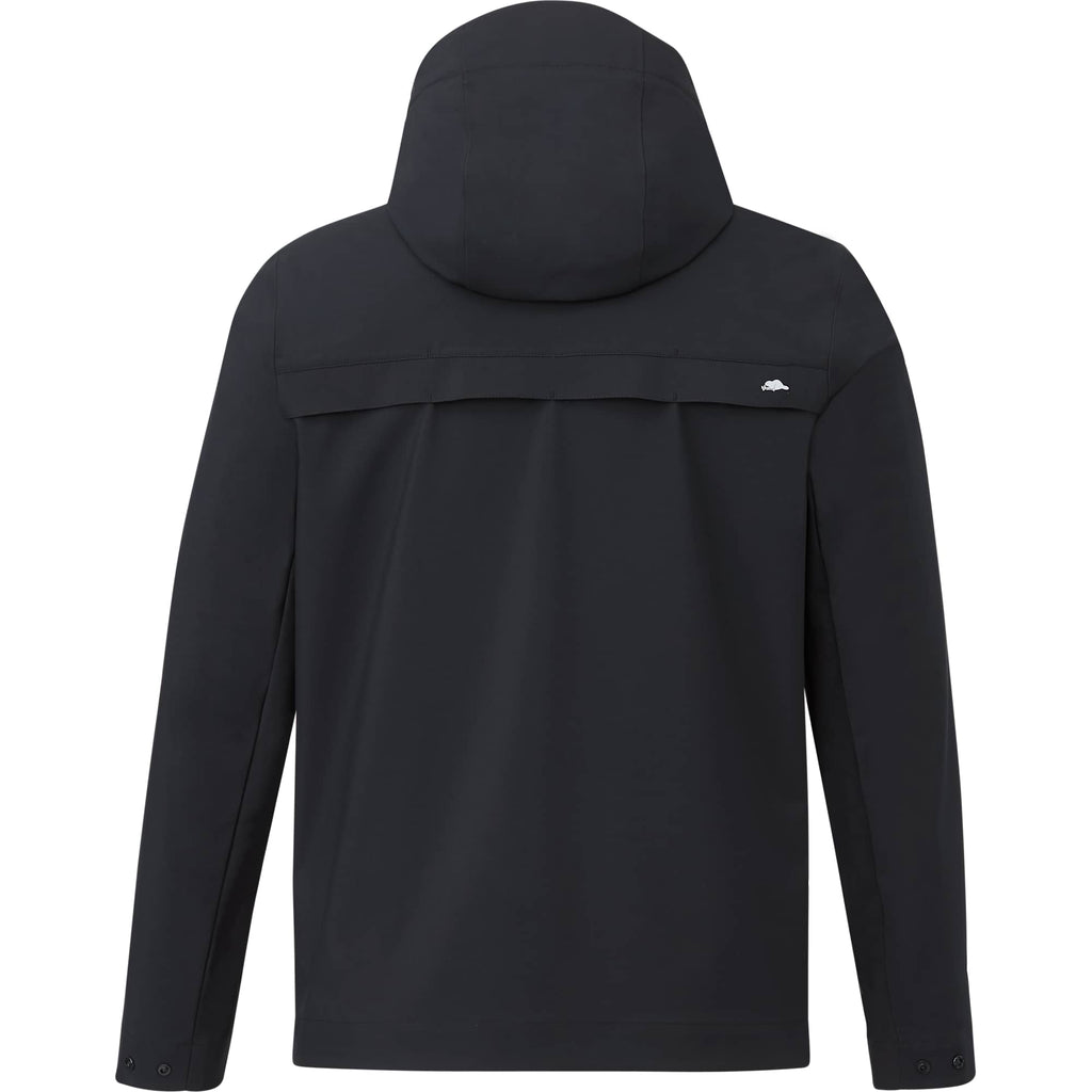 Roots73 Napanee Recycled Waterproof Softshell Jacket for Men Debossing - Black - Back