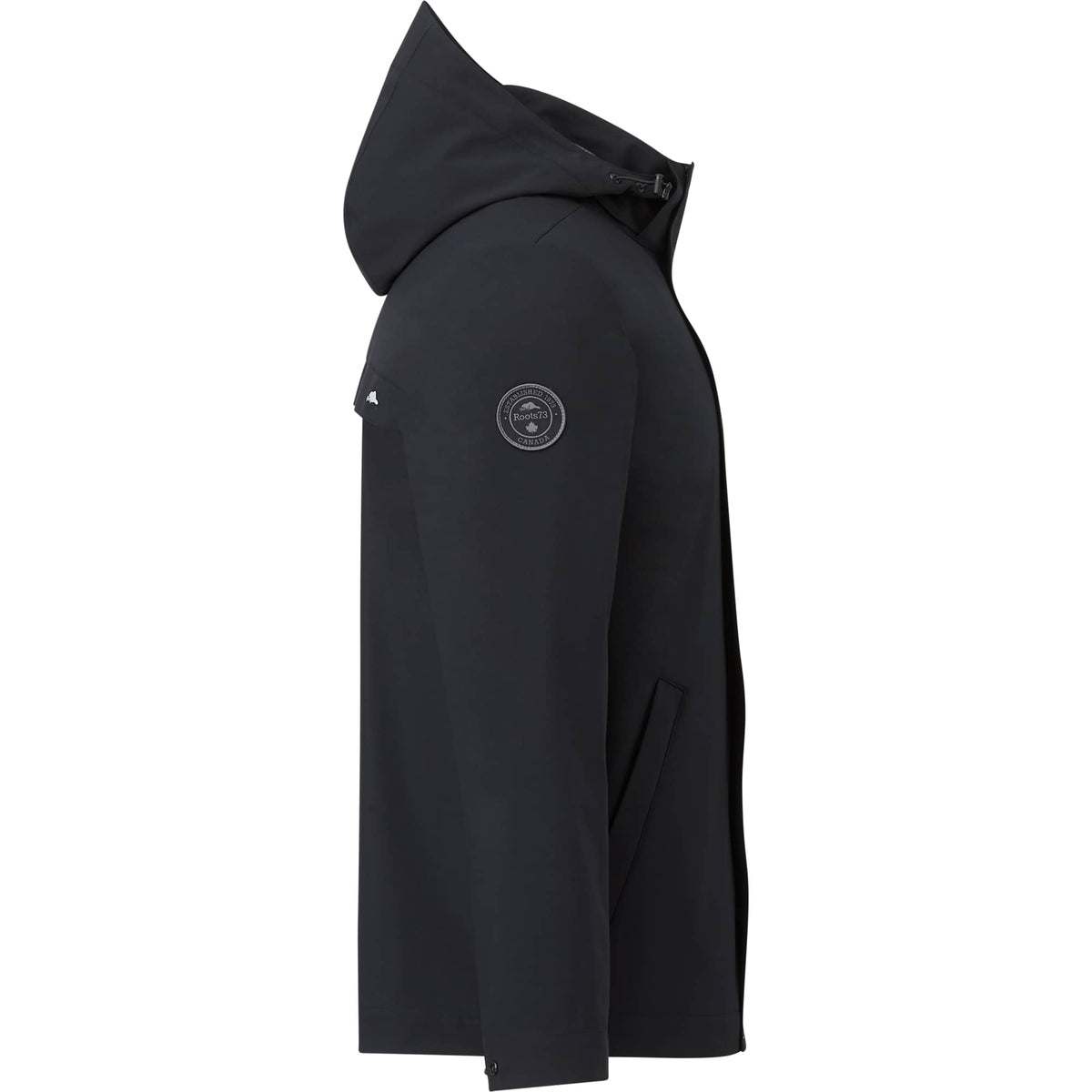 Roots73 Napanee Recycled Waterproof Softshell Jacket for Men Debossing - Black - Right Side