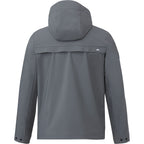 Roots73 Napanee Recycled Waterproof Softshell Jacket for Men Debossing - Charcoal - Back