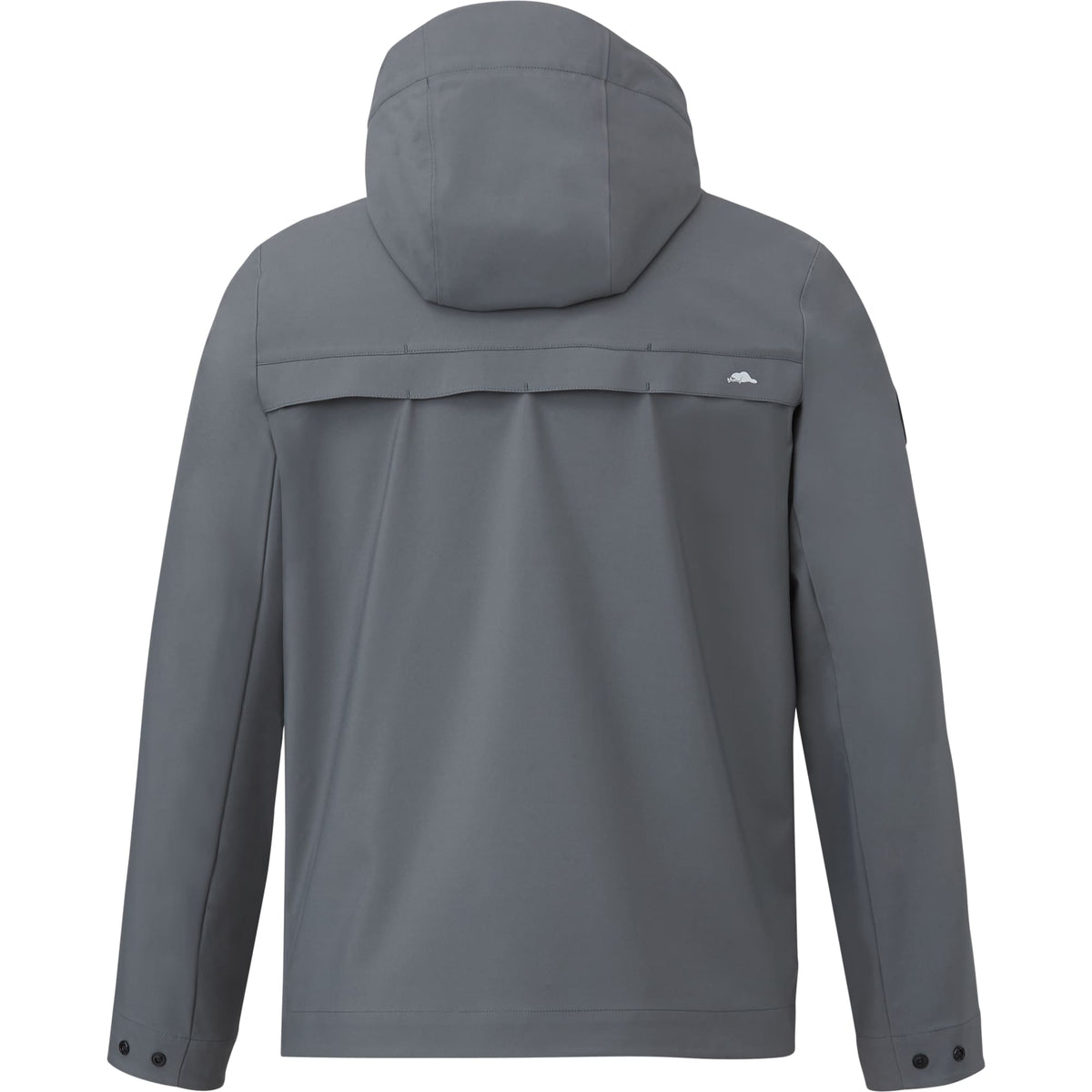 Roots73 Napanee Recycled Waterproof Softshell Jacket for Men Debossing - Charcoal - Back