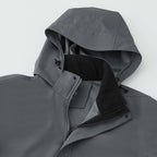 Roots73 Napanee Recycled Waterproof Softshell Jacket for Men Embroidery - Charcoal - Detail Collar