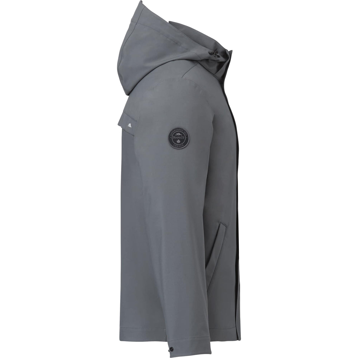 Roots73 Napanee Recycled Waterproof Softshell Jacket for Men Embroidery - Charcoal - Right Side