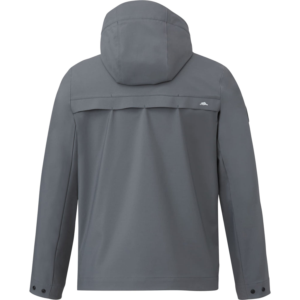 Roots73 Napanee Recycled Waterproof Softshell Jacket for Men Transfer - Charcoal - Back