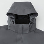 Roots73 Napanee Recycled Waterproof Softshell Jacket for Men Transfer - Charcoal - Detail Collar 2