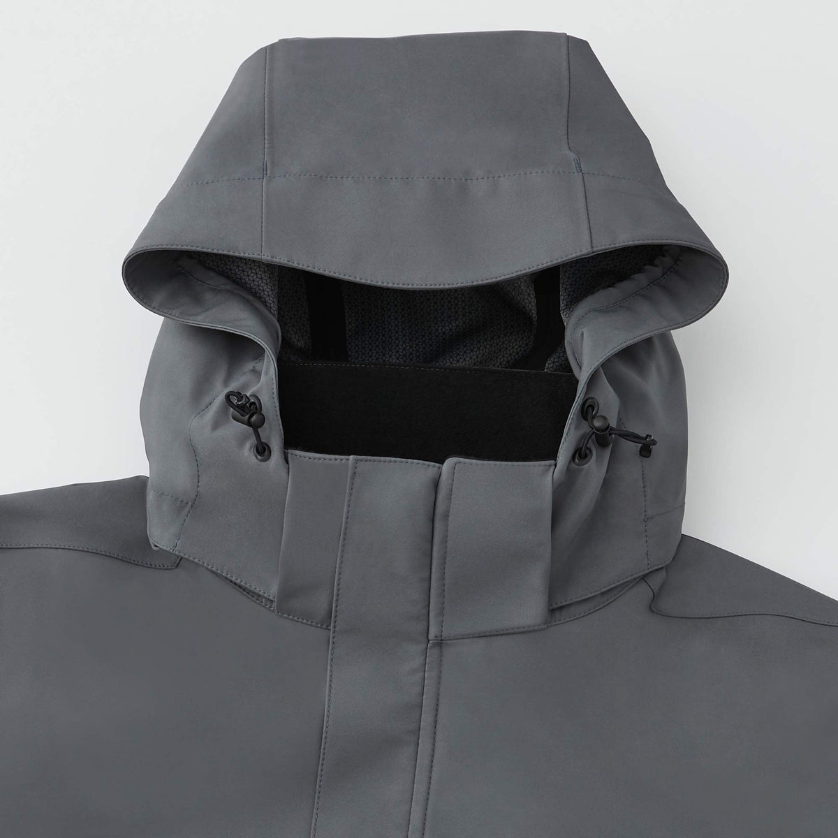 Roots73 Napanee Recycled Waterproof Softshell Jacket for Men Transfer - Charcoal - Detail Collar 2