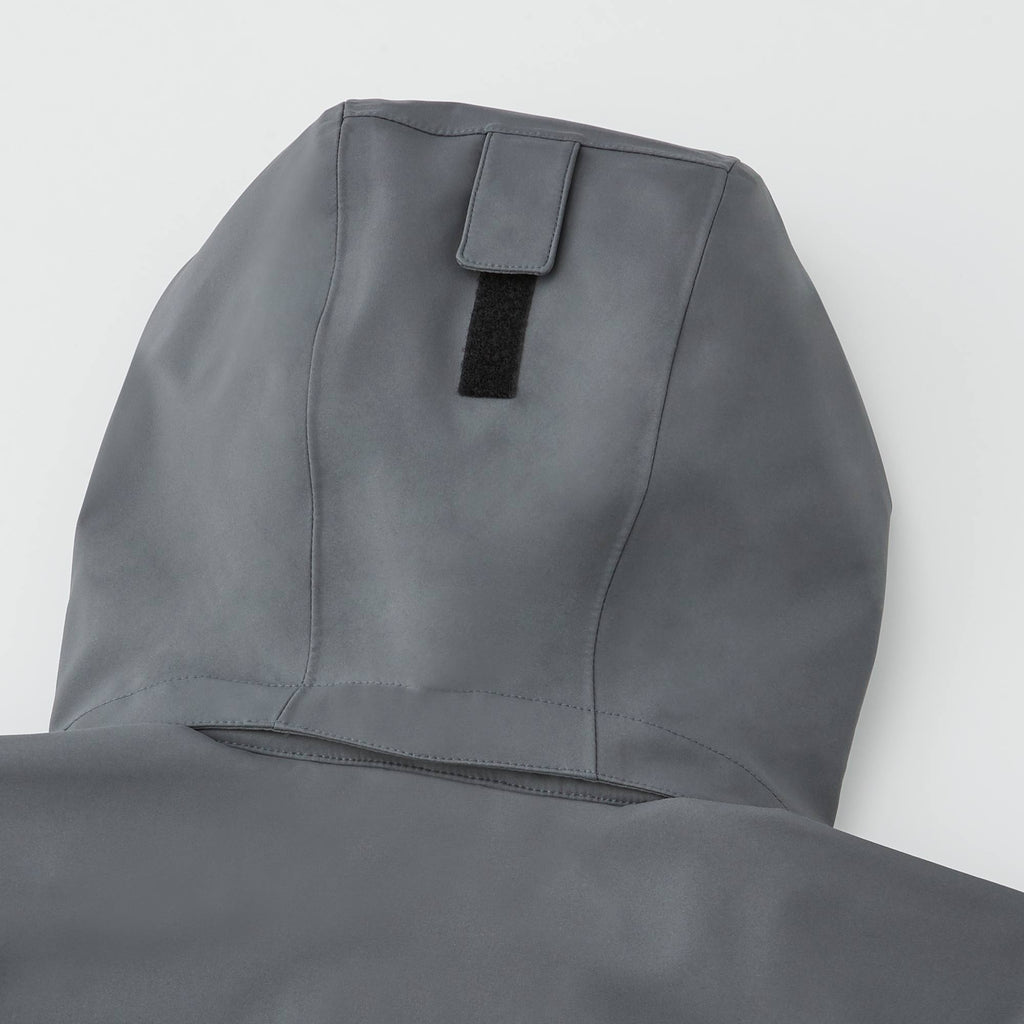 Roots73 Napanee Recycled Waterproof Softshell Jacket for Men Transfer - Charcoal - Detail Hood Back