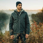 Roots73 Northlake Insulated Waterproof Jacket for Men Transfer - Black - Front On Model