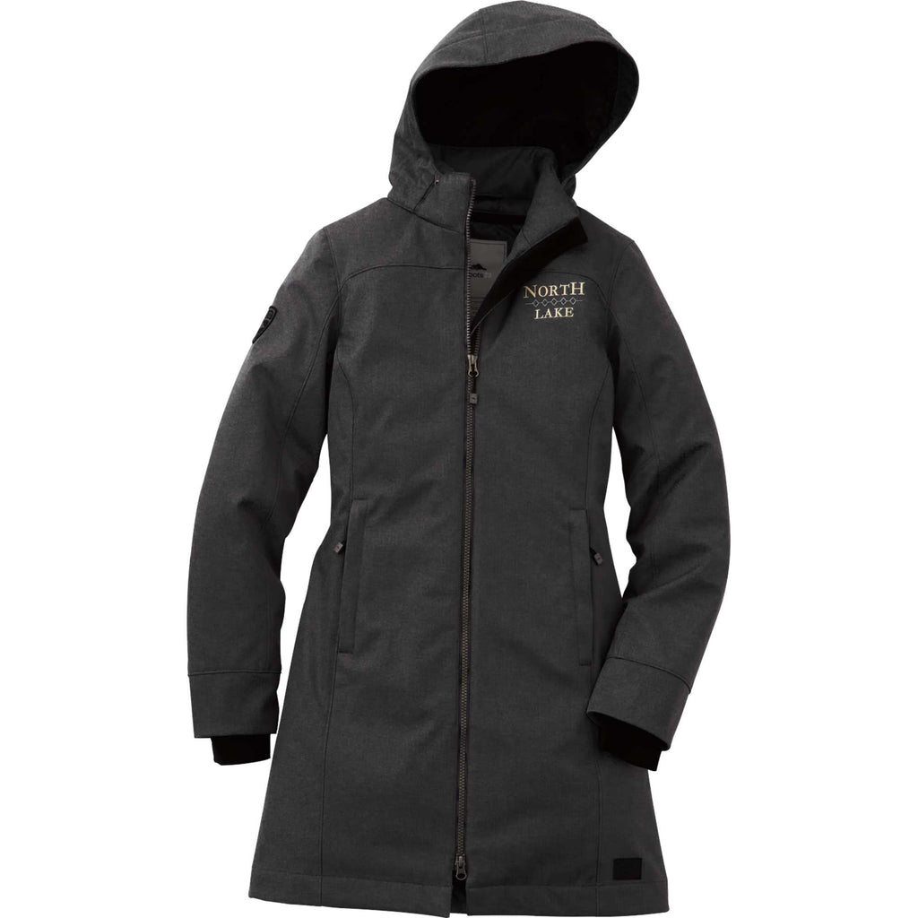 Roots73 Northlake Insulated Waterproof Jacket for Women Debossing - Black - Flat