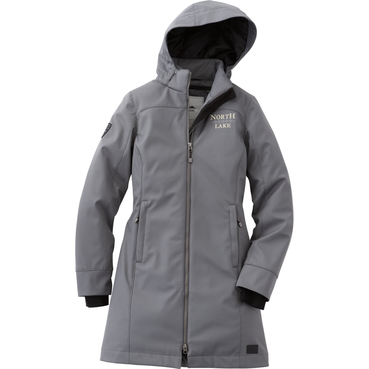 Roots73 Northlake Insulated Waterproof Jacket for Women Laser Engraving - Charcoal - Front Flat