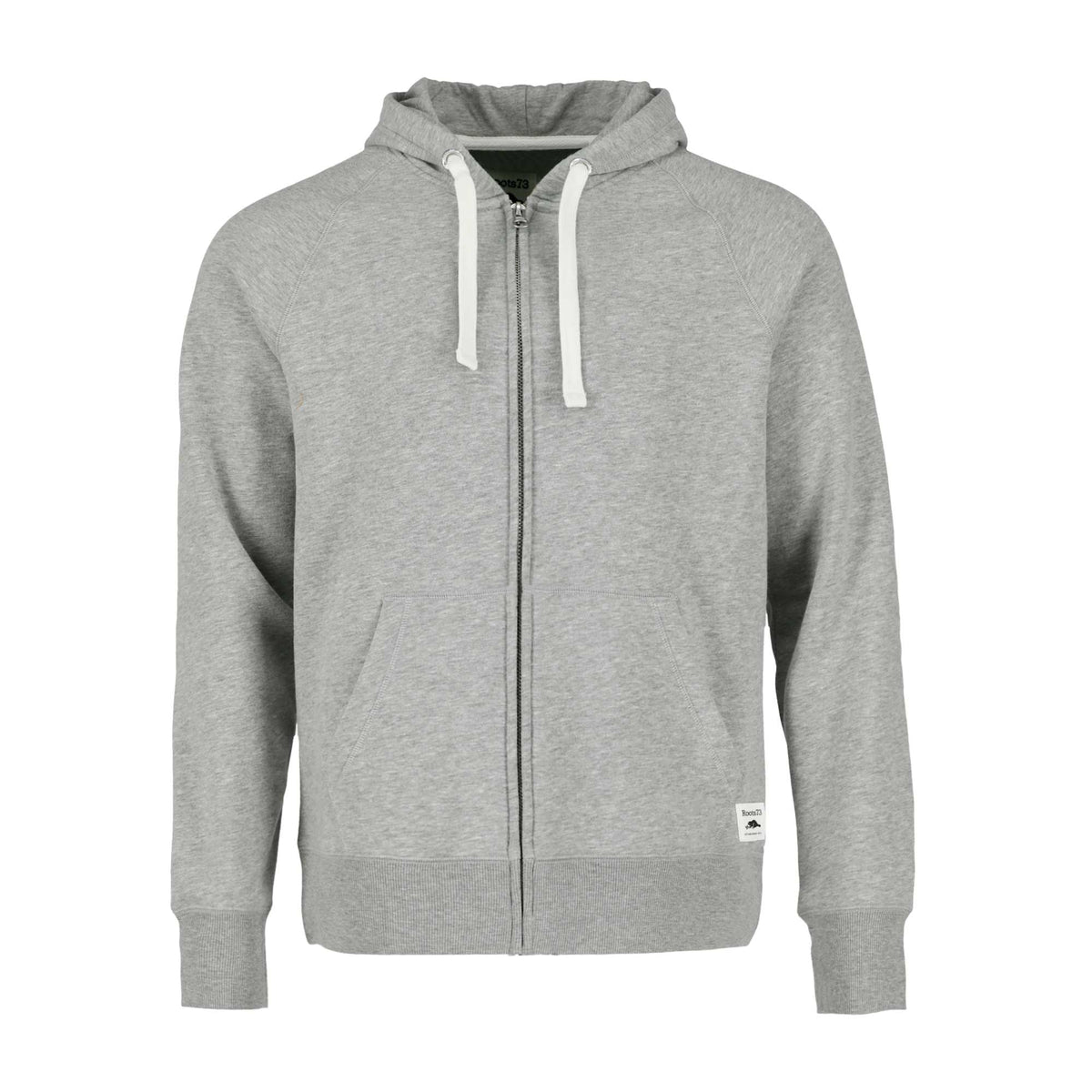 Roots73 Paddlecreek Full Zip Fleece Hoodie for Men Embroidery - Grey Mix - Front Flat