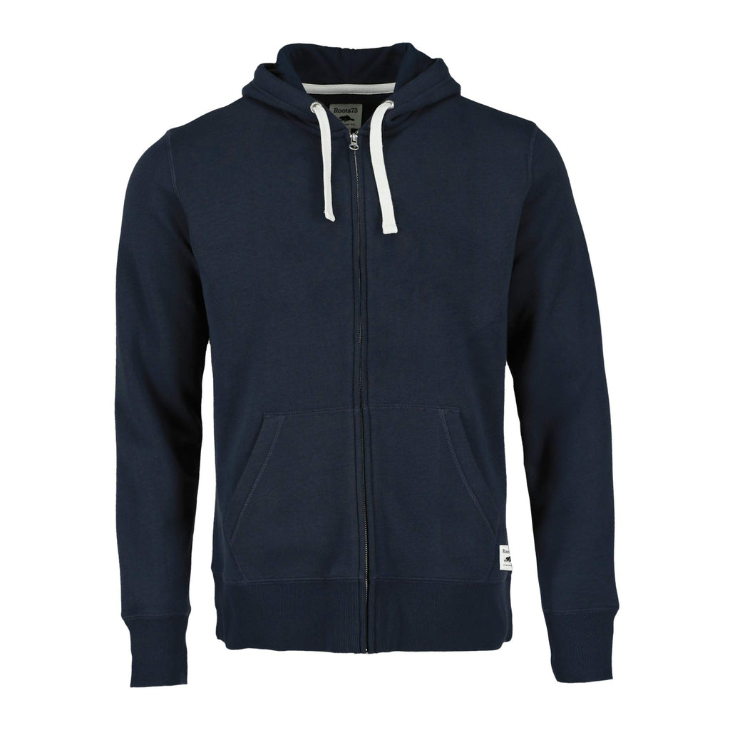 Roots73 Paddlecreek Full Zip Fleece Hoodie for Men Transfer - Atlantic Navy - Front Flat