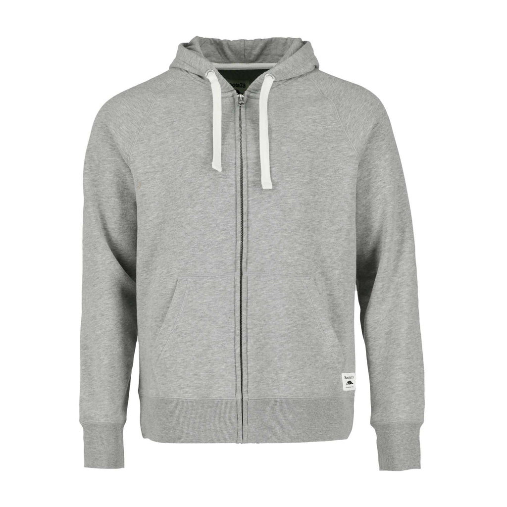 Roots73 Paddlecreek Full Zip Fleece Hoodie for Men Transfer - Grey Mix - Front Flat