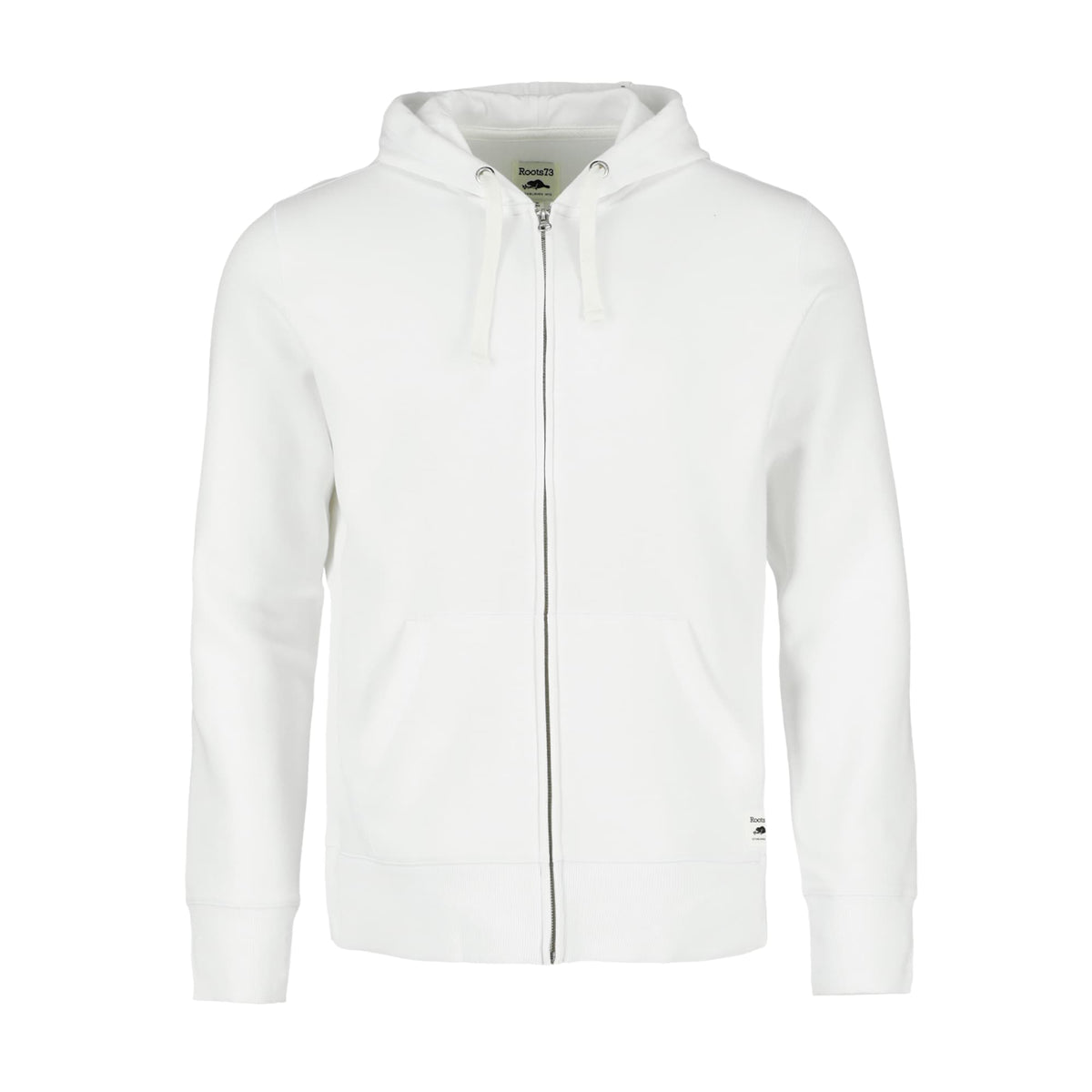Roots73 Paddlecreek Full Zip Fleece Hoodie for Men Transfer - White - Front Flat