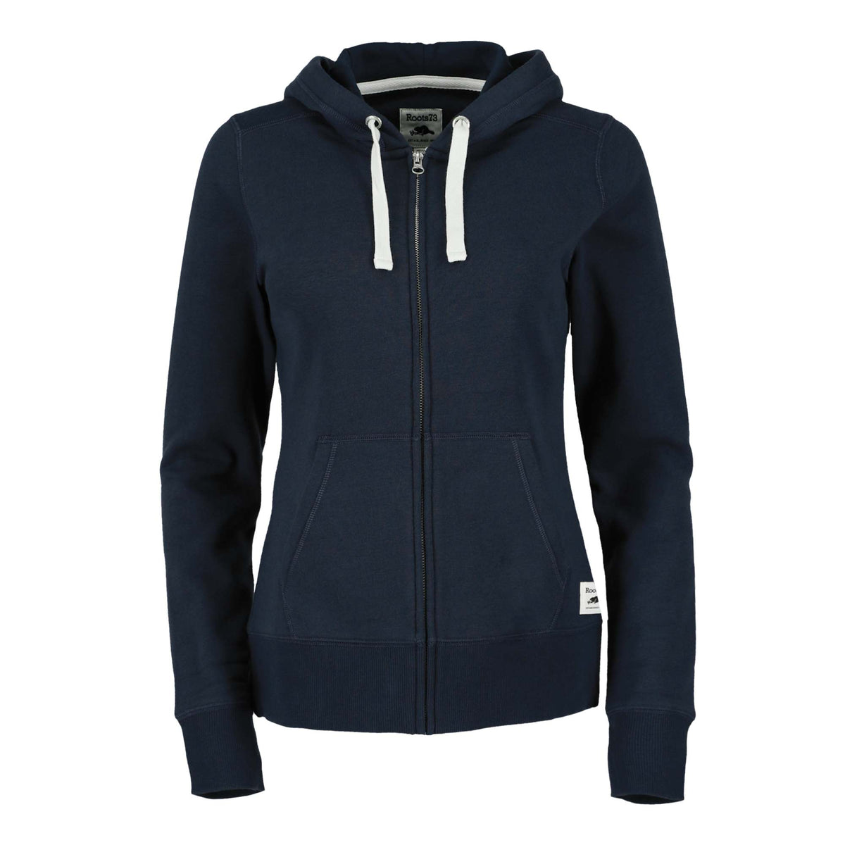 Roots73 Paddlecreek Full Zip Fleece Hoodie for Women Transfer - Atlantic Navy - Front Flat