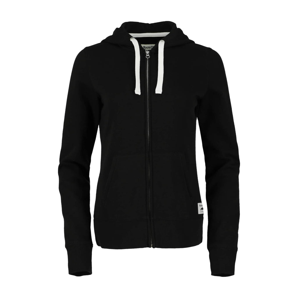 Roots73 Paddlecreek Full Zip Fleece Hoodie for Women Transfer - Black - Front Flat