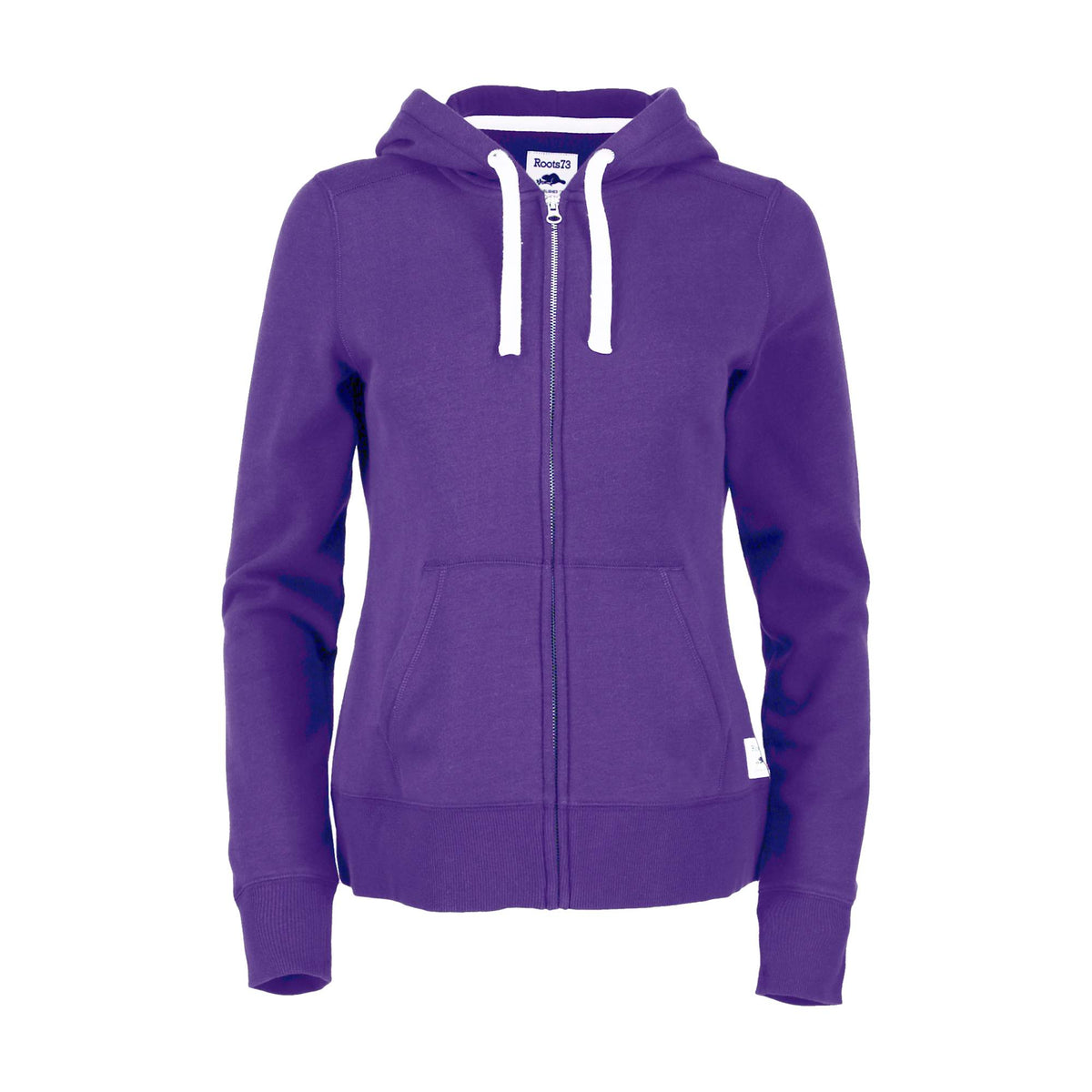 Roots73 Paddlecreek Full Zip Fleece Hoodie for Women Transfer - Bright Purple - Front Flat