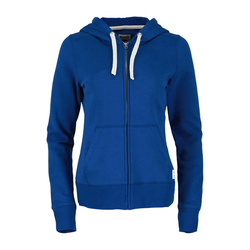 Roots73 Paddlecreek Full Zip Fleece Hoodie for Women Transfer - Cobalt - Front Flat