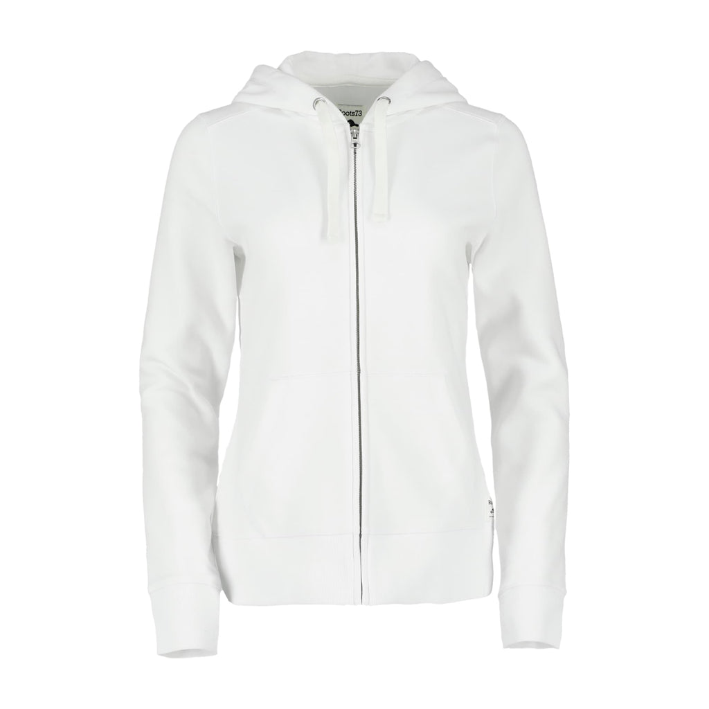 Roots73 Paddlecreek Full Zip Fleece Hoodie for Women Transfer - White - Front Flat