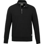 Roots73 Paddlecreek Sueded Fleece Quarter Zip for Men Transfer - Black - Front